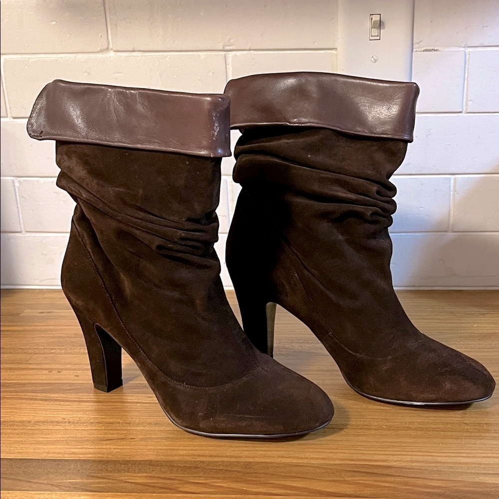Nine West Women’s Dark Brown Heeled Boots Size 7.5